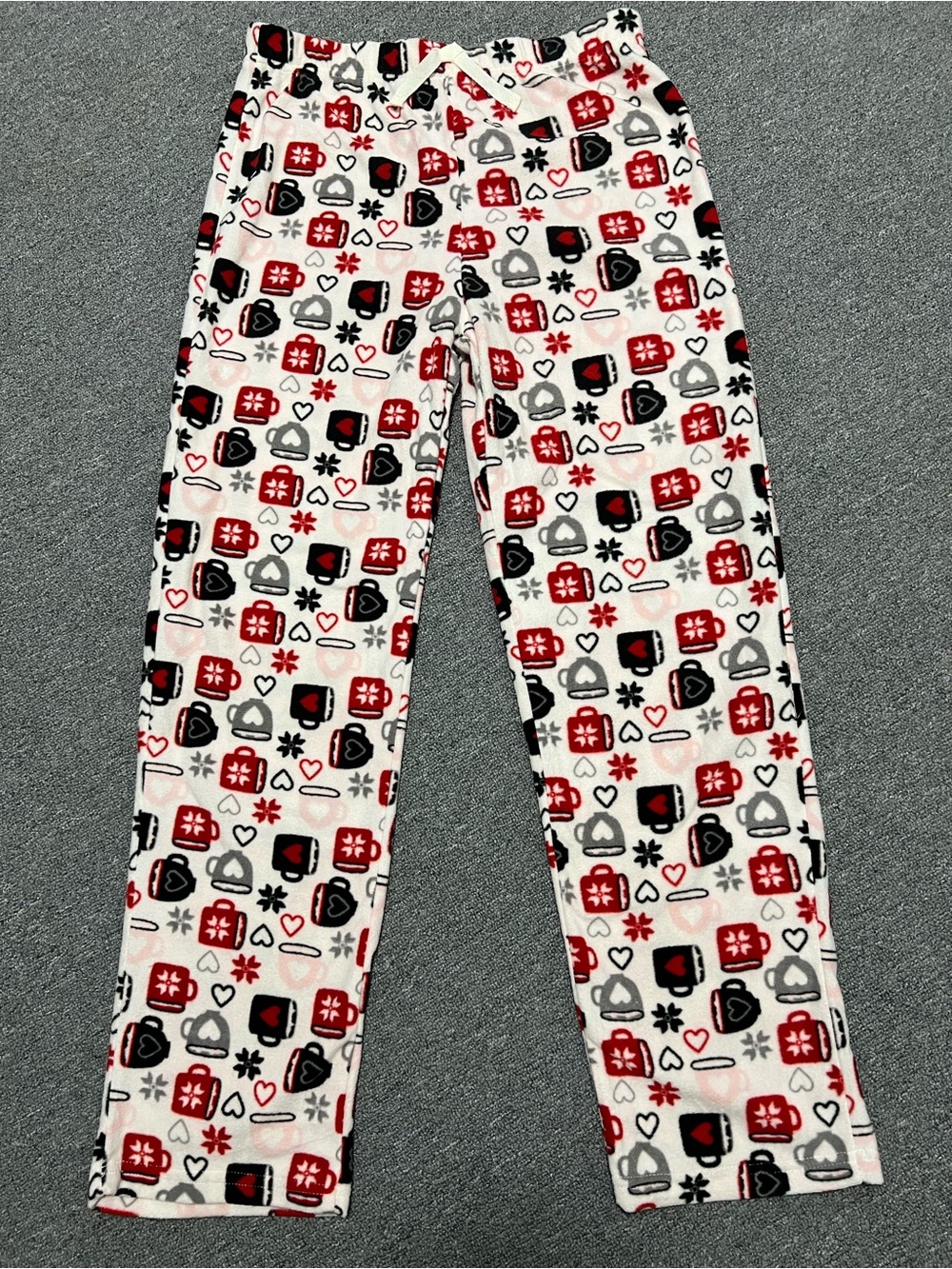 Dip Kids Mugs Holiday Patterned Fleece Pajama Bottoms 16-18T/ Women’s S